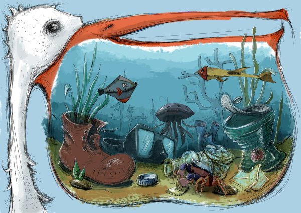 Рисунок на тему загрязнение воды