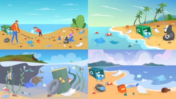 Картина загрязненная река для детей