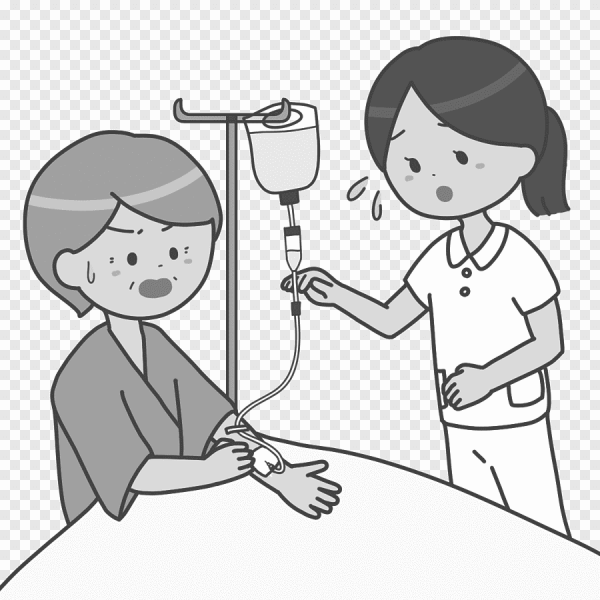 Больной с капельницей рисунок