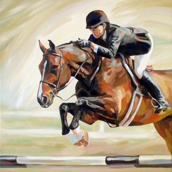 Конный спорт акварель