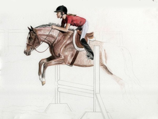 Рисунок коня с человеком