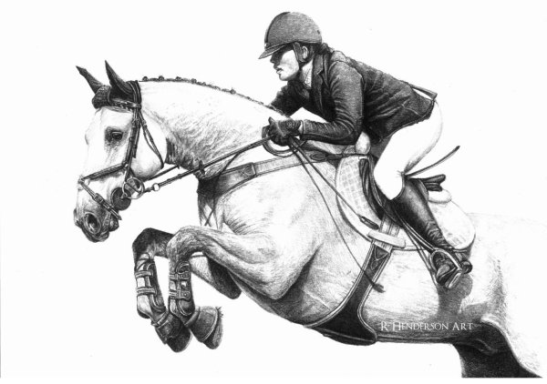 Езда на лошади рисунок