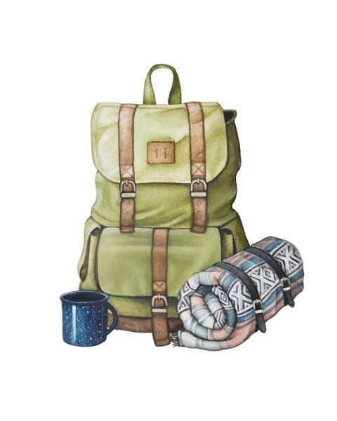 Походный рюкзак иллюстрация