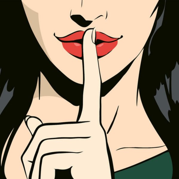 Палец у рта тихо