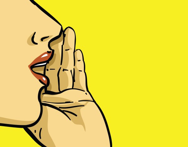 Шепчет на ухо рисунок