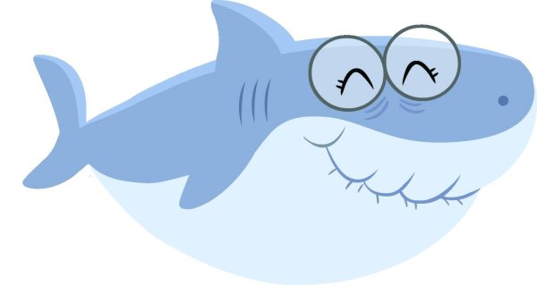 Акула раскраска для малышей