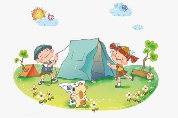 Мультяшные дети на природе