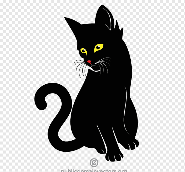 Черная кошка векторный