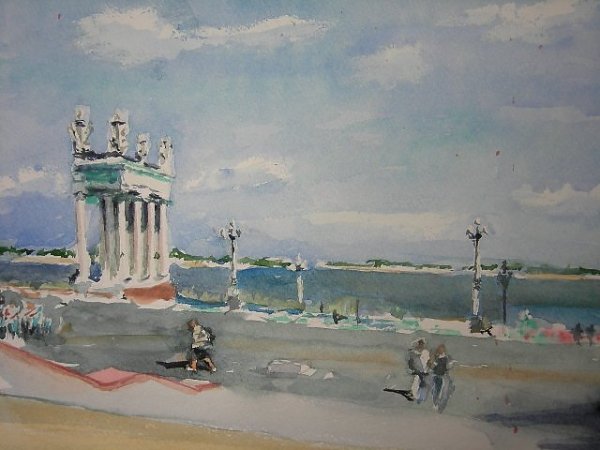 Набережная Волгоград живопись Ротонда