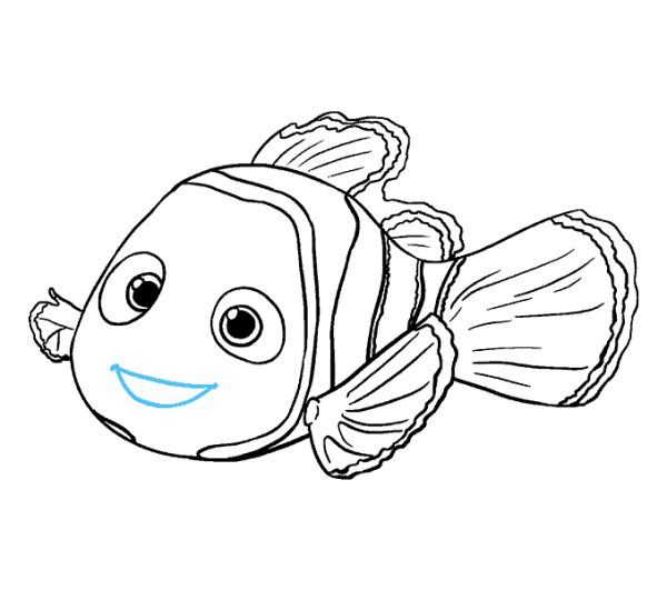 Вид рыбки Немо сбоку