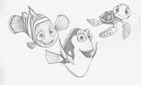 Рыбка Немо трафарет