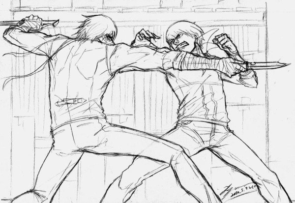 Позы для рисования драка