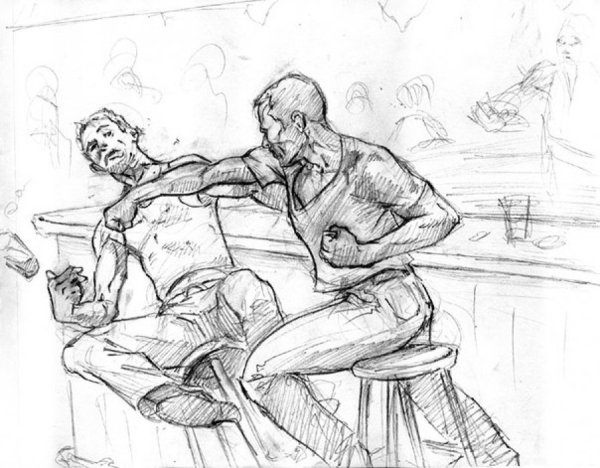 Драка зарисовки