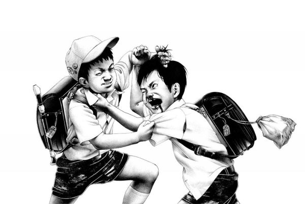 Два мальчика дерутся