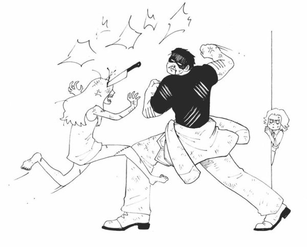 Драка иллюстрация книжная
