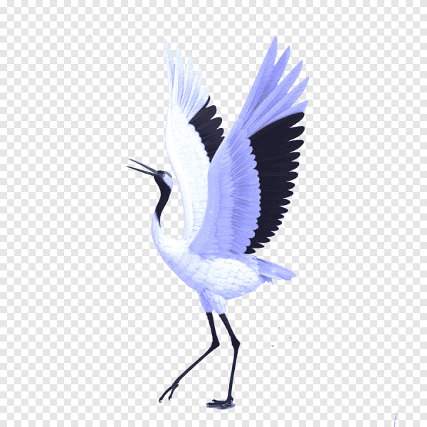 Бумажный Журавлик на прозрачном фоне