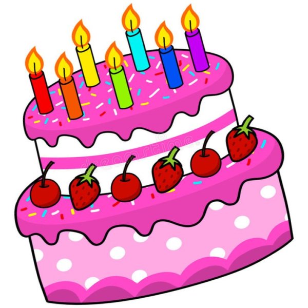 Торт со свечами нарисованный