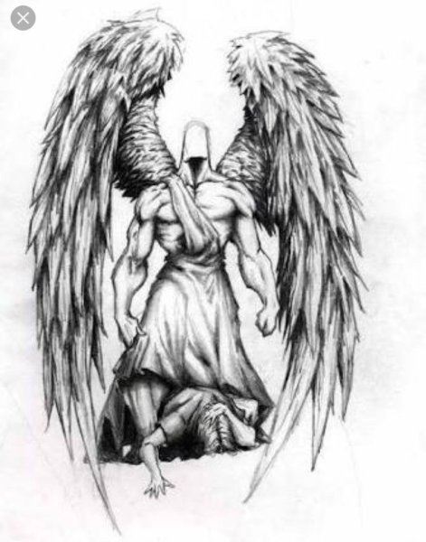 Тату скетч ангел и демон