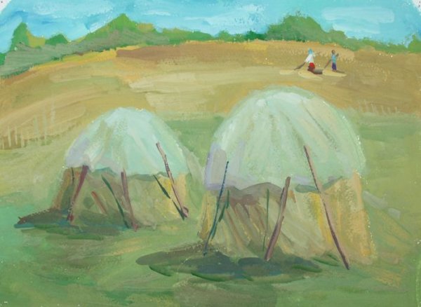 Сенокос в зарисовках