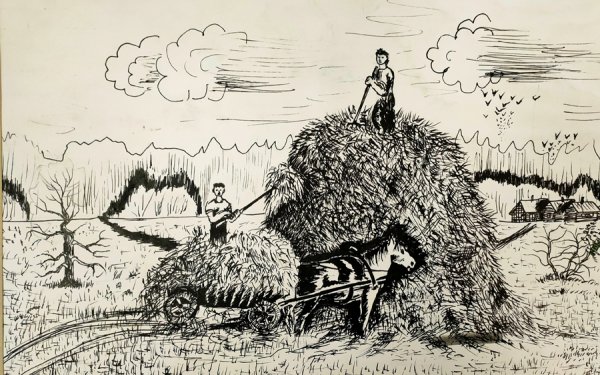 Сенокос карандашом