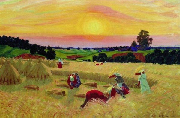 Борис Кустодиев жатва