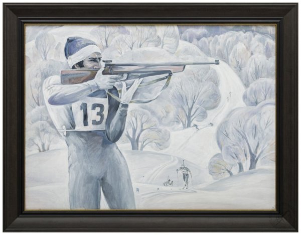 Раскраска биатлонист для детей