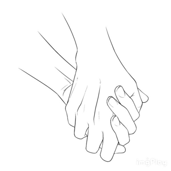 Эскиз держаться за руки