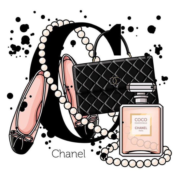 Модные иллюстрации Шанель