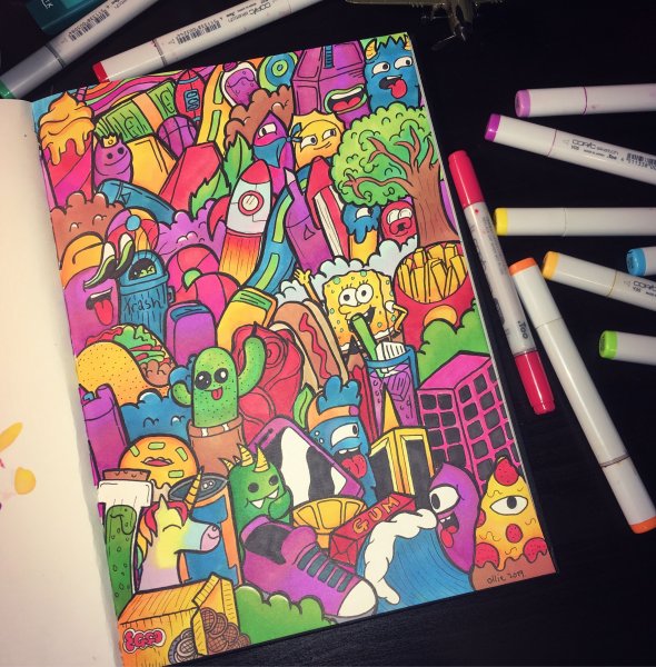 Doodle Art маркерами