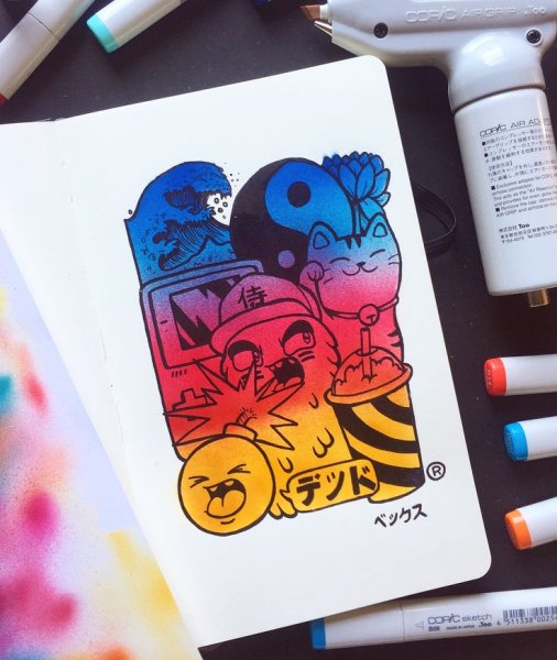 Граффити фломастером