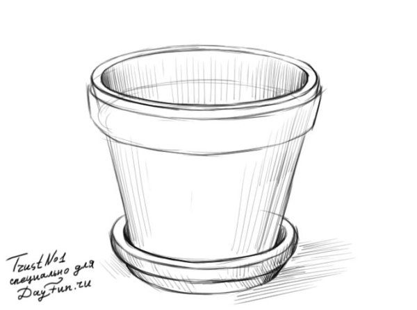 Цветок в горшке раскраска