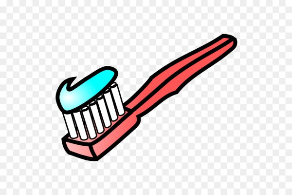 Зубная щетка на прозрачном фоне