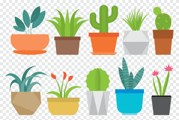 Рисование цветок в горшке