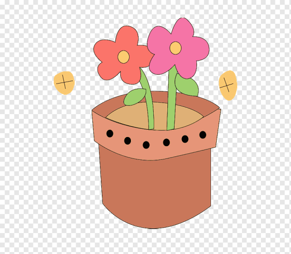 Векторные цветы в горшке