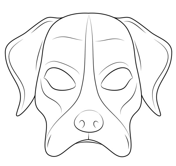 Маска собаки раскраска