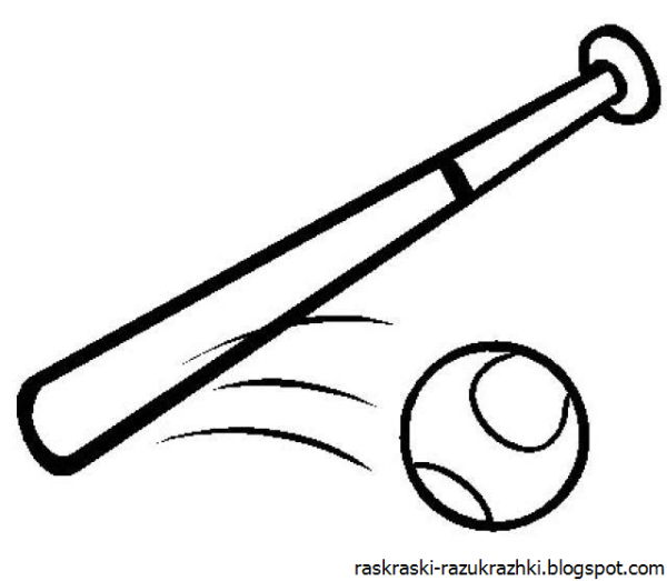 Бита раскраска для детей