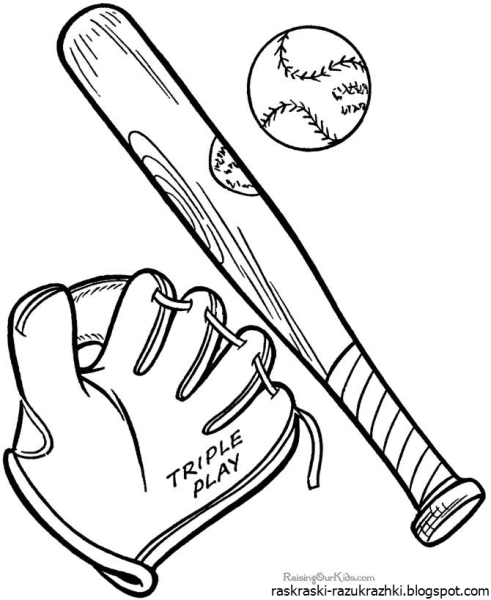 Бейсбольная бита раскраска