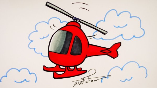 Пожарный вертолет мультяшный