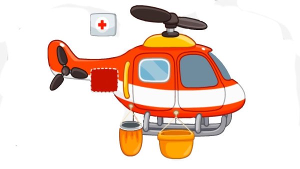 Пожарный вертолет мультяшный
