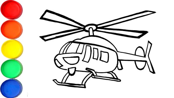 Полицейский вертолет раскраска
