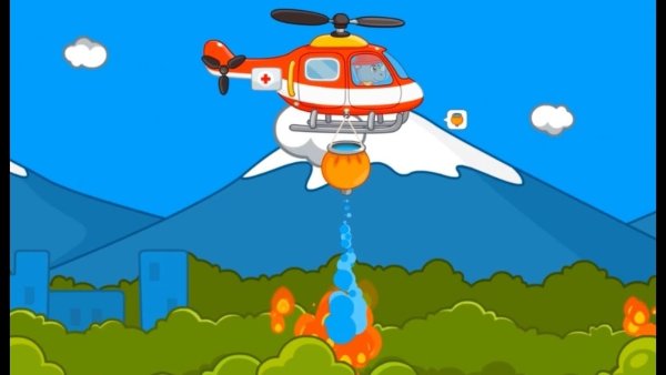 Пожарный вертолет раскраска