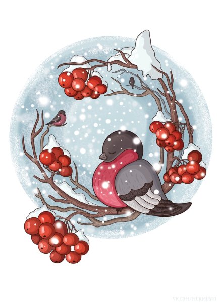 Рябина в снегу