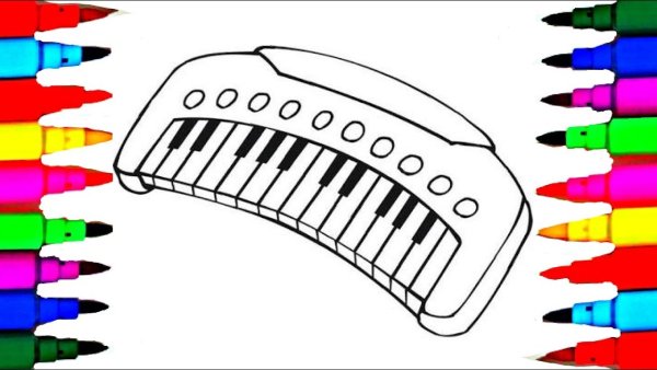 Синтезатор раскраска для детей