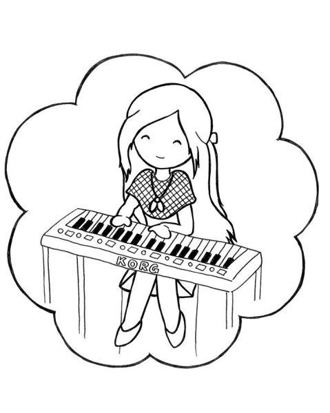 Синтезатор раскраска для детей