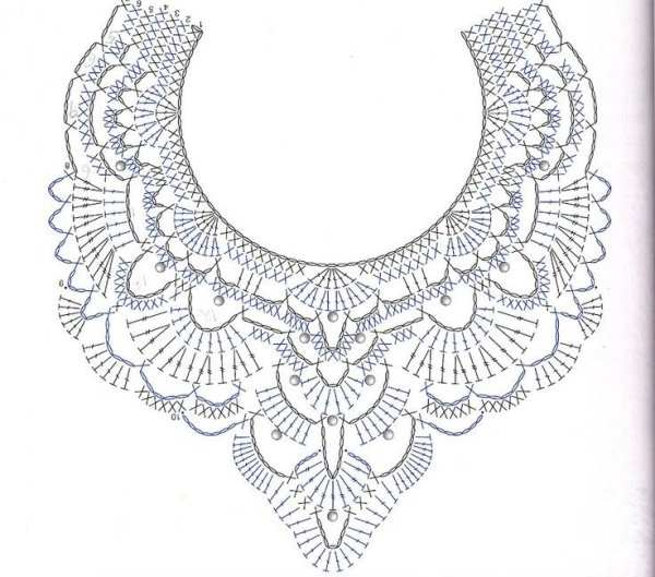 Вязаные кружевные воротнички крючком схемы