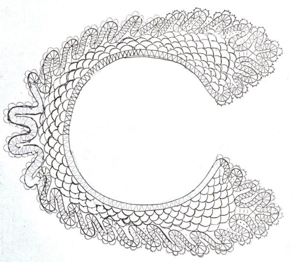 Сколки Вологодского кружева воротничок