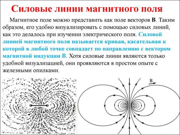 Силовые линии магнитного поля в магнетиках