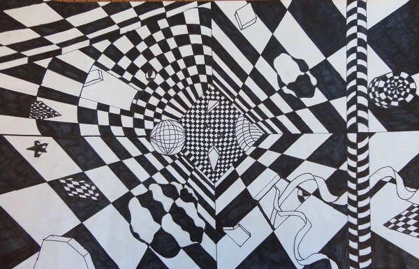 Рисунок резкий контраст чёрного и белого