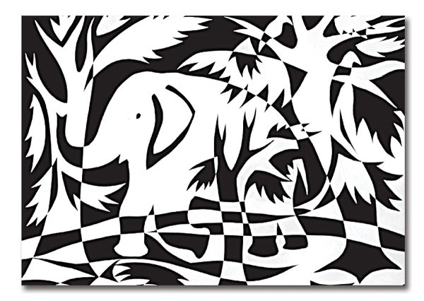 Контрастные черно-белые силуэты