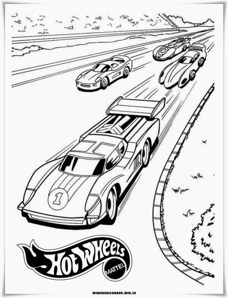 Трасса хот Вилс раскраска